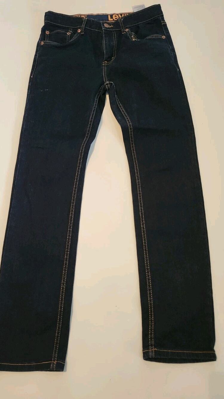 Levi's 510 Skinny Boys Jeans Size 16 Regular 28x30 Dark Wash Stretch Denim #542